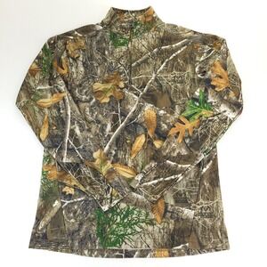 Lincoln Outfitters Shirt Mens Small Camo RealTree Edge Half Zip Pullover Hunting